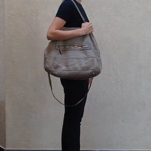 Beige Boho Leather Bag